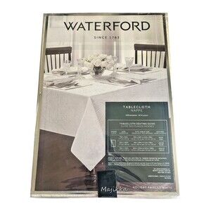 Waterford Paisley Fabric Tablecloth 70x84 Ivory Thanksgiving Christmas Easter
